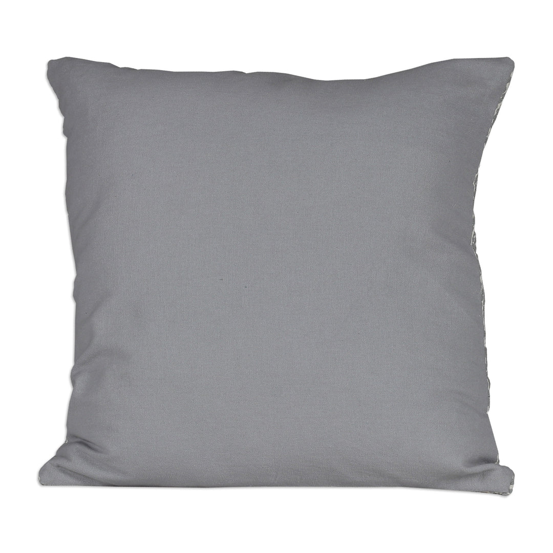 Floral-Inspired Dot Patterned Cotton Cushion Covers (Pair) - Grey Spring