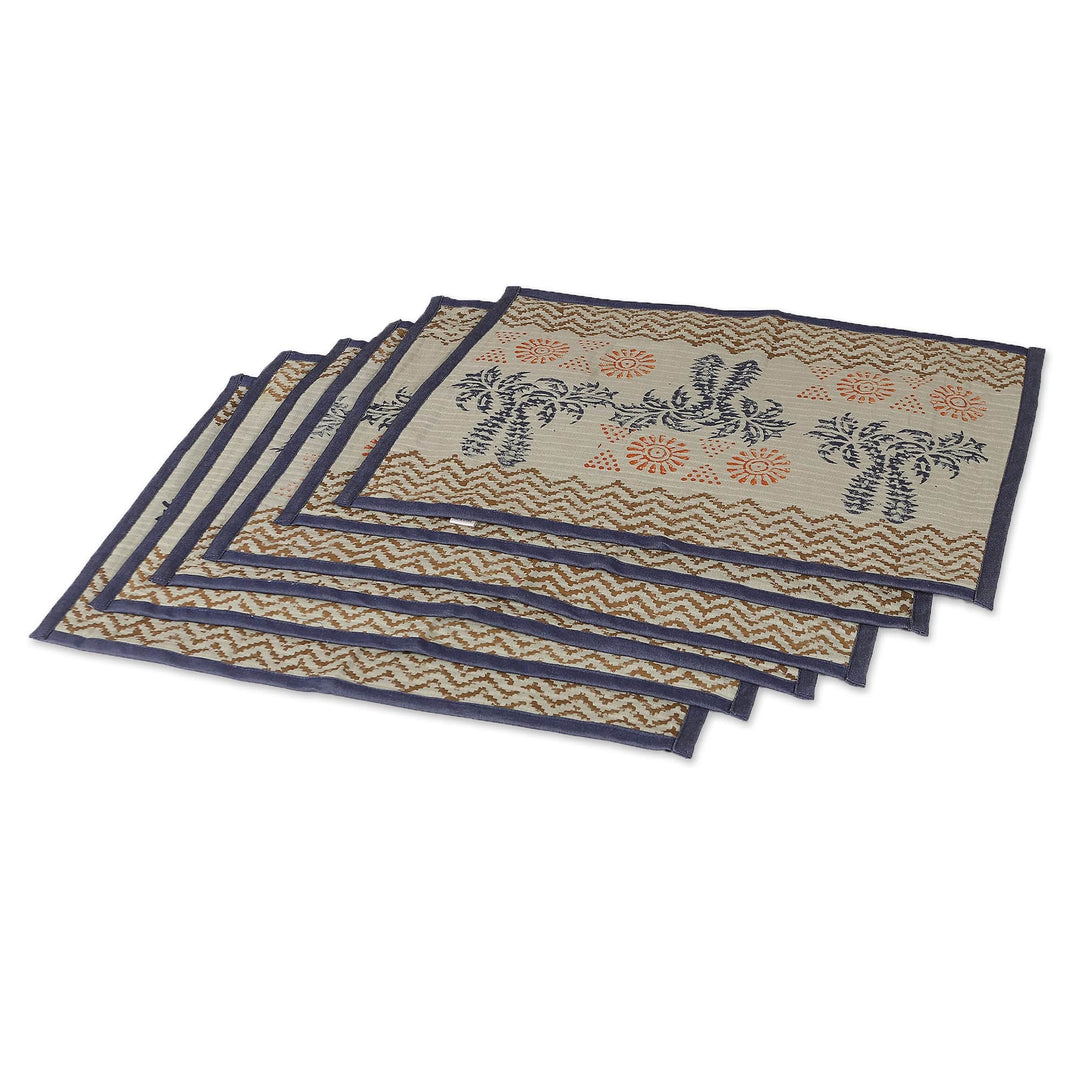 Azure and Ivory Table Runner and Placemats (7 Pieces) - Azure Palace