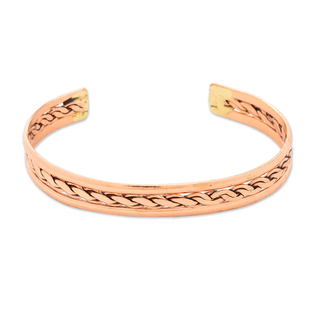 Classic High-Polished Copper Cuff Bracelet from Mexico - Victorious Chains