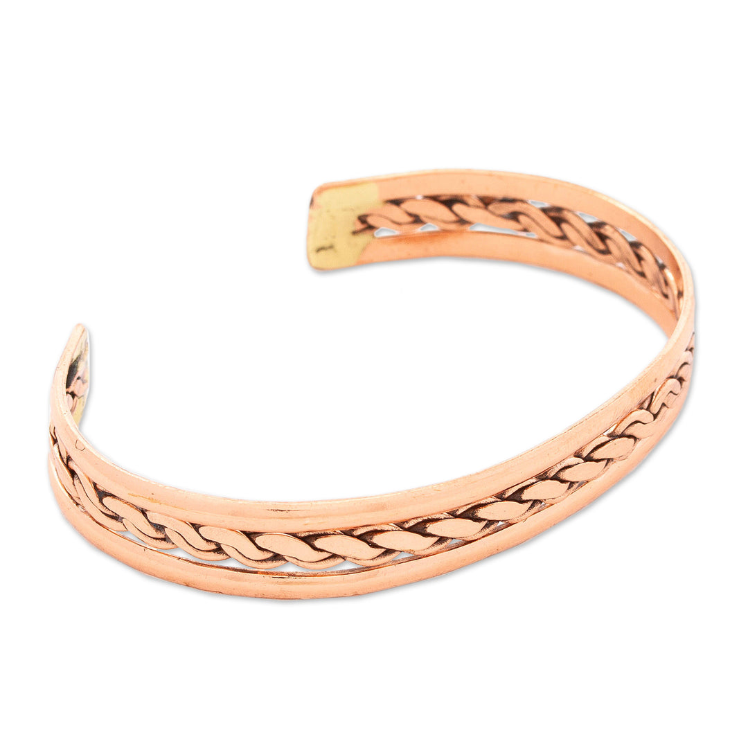 Classic High-Polished Copper Cuff Bracelet from Mexico - Victorious Chains