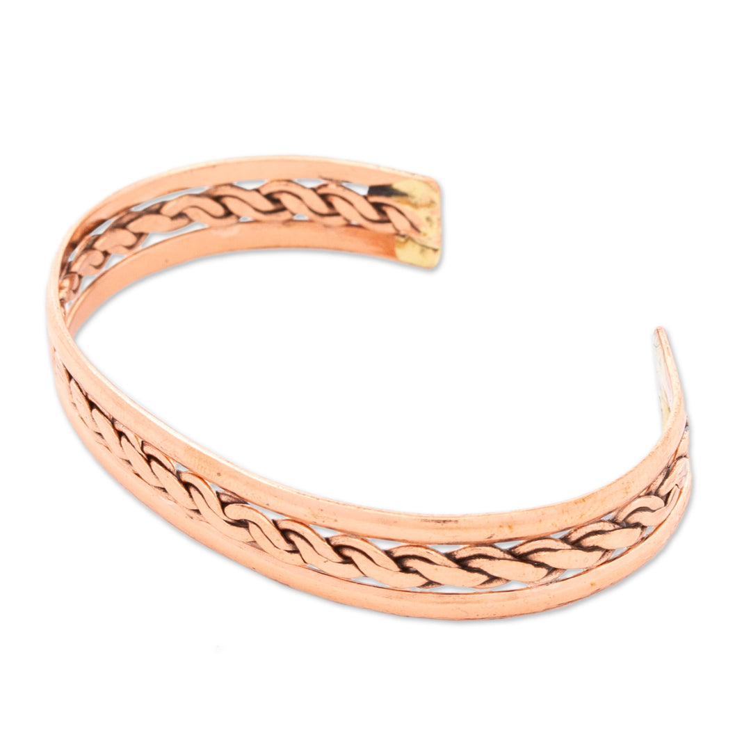 Classic High-Polished Copper Cuff Bracelet from Mexico - Victorious Chains