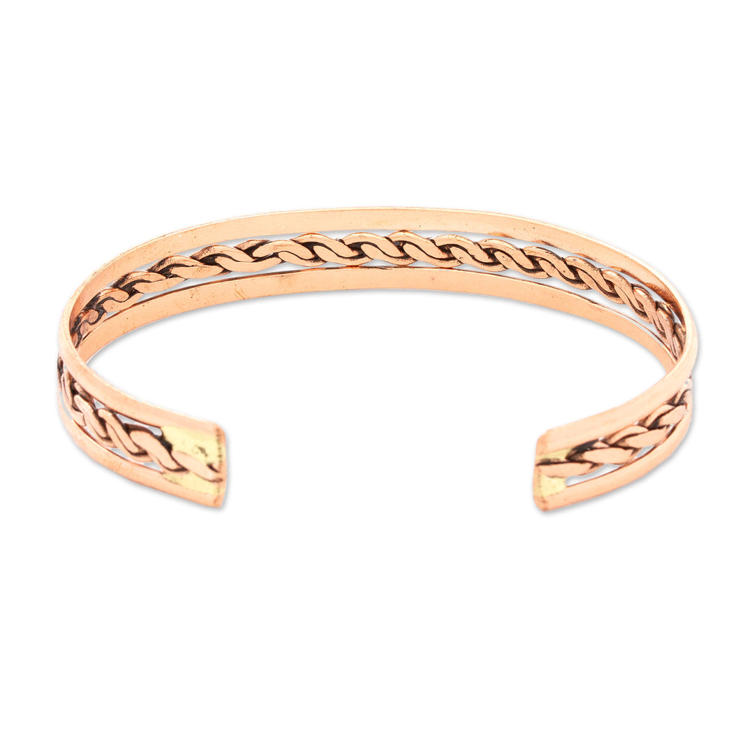 Classic High-Polished Copper Cuff Bracelet from Mexico - Victorious Chains