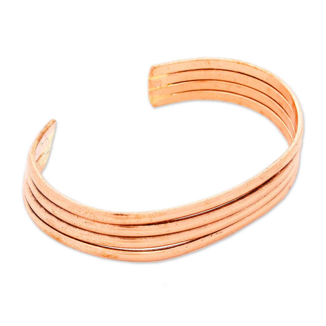 High-Polished Modern Minimalist Copper Cuff Bracelet - Modern Magnificence