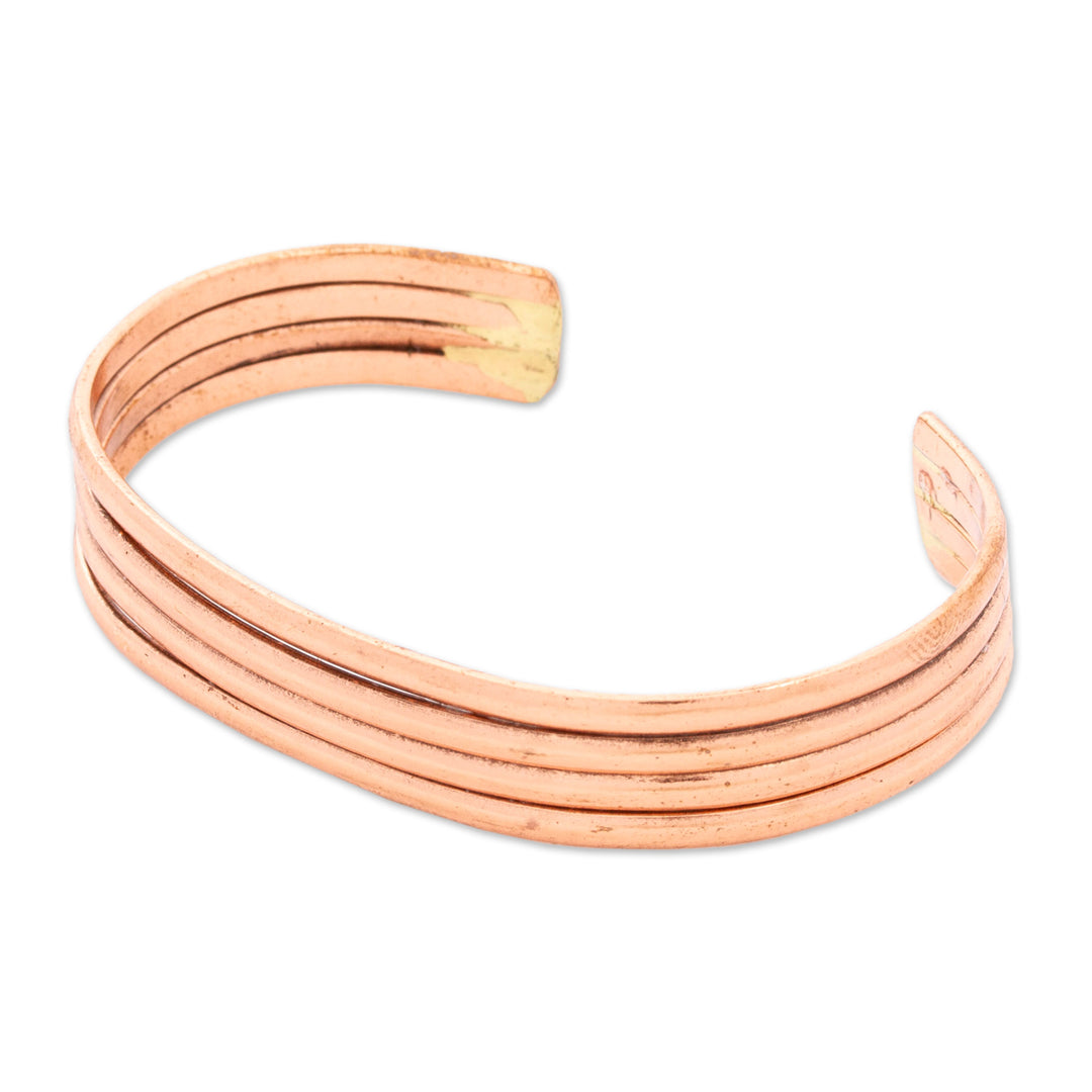 High-Polished Modern Minimalist Copper Cuff Bracelet - Modern Magnificence