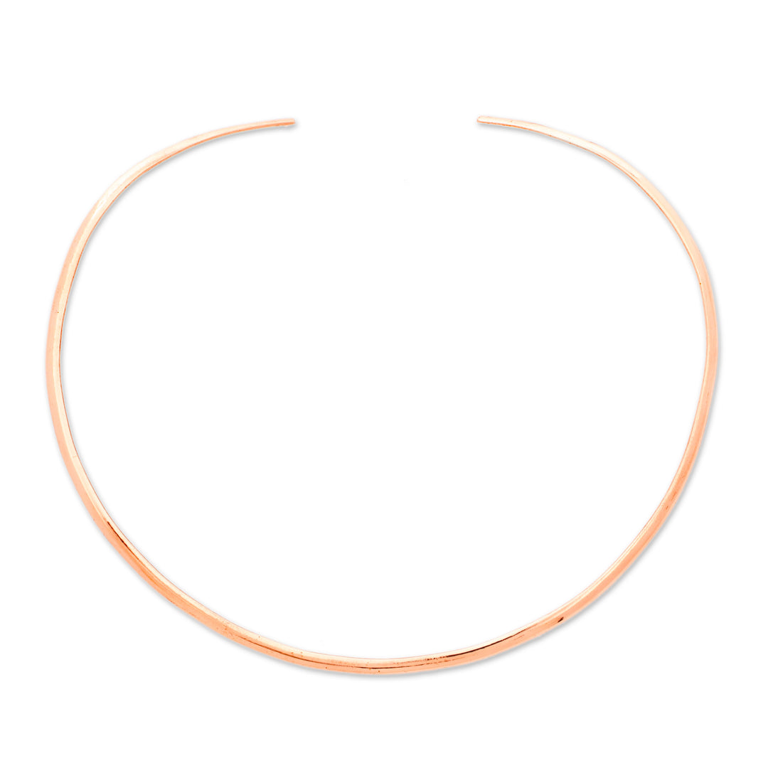 Minimalist High-Polished Copper Collar Necklace from Mexico - Noble Nimbus