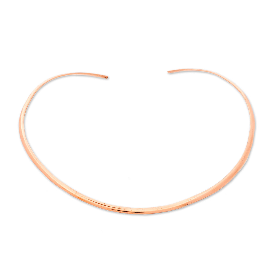 Minimalist High-Polished Copper Collar Necklace from Mexico - Noble Nimbus