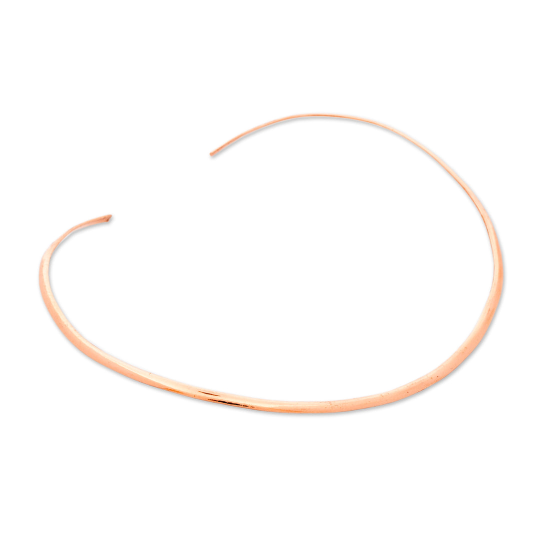 Minimalist High-Polished Copper Collar Necklace from Mexico - Noble Nimbus