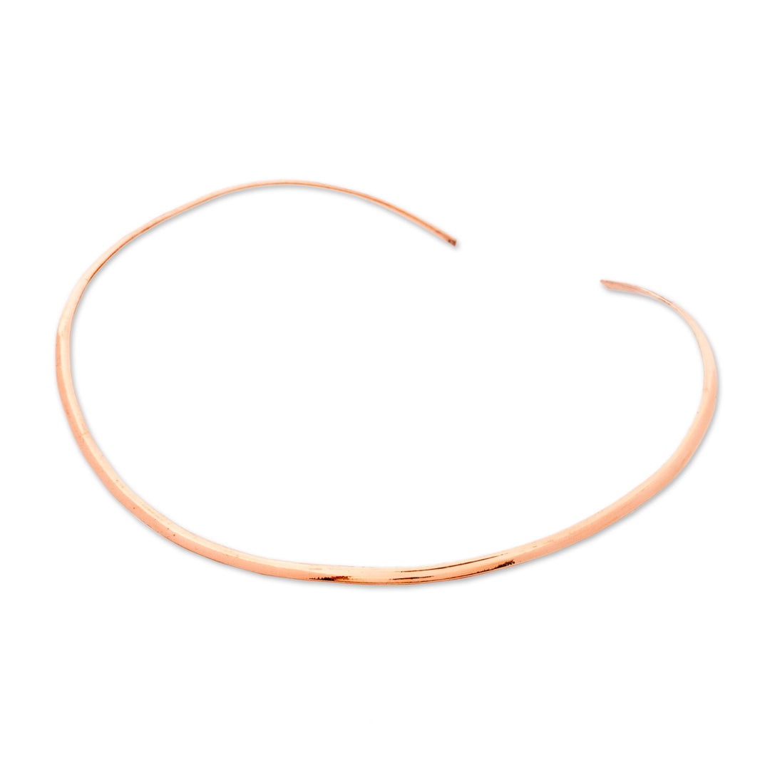Minimalist High-Polished Copper Collar Necklace from Mexico - Noble Nimbus