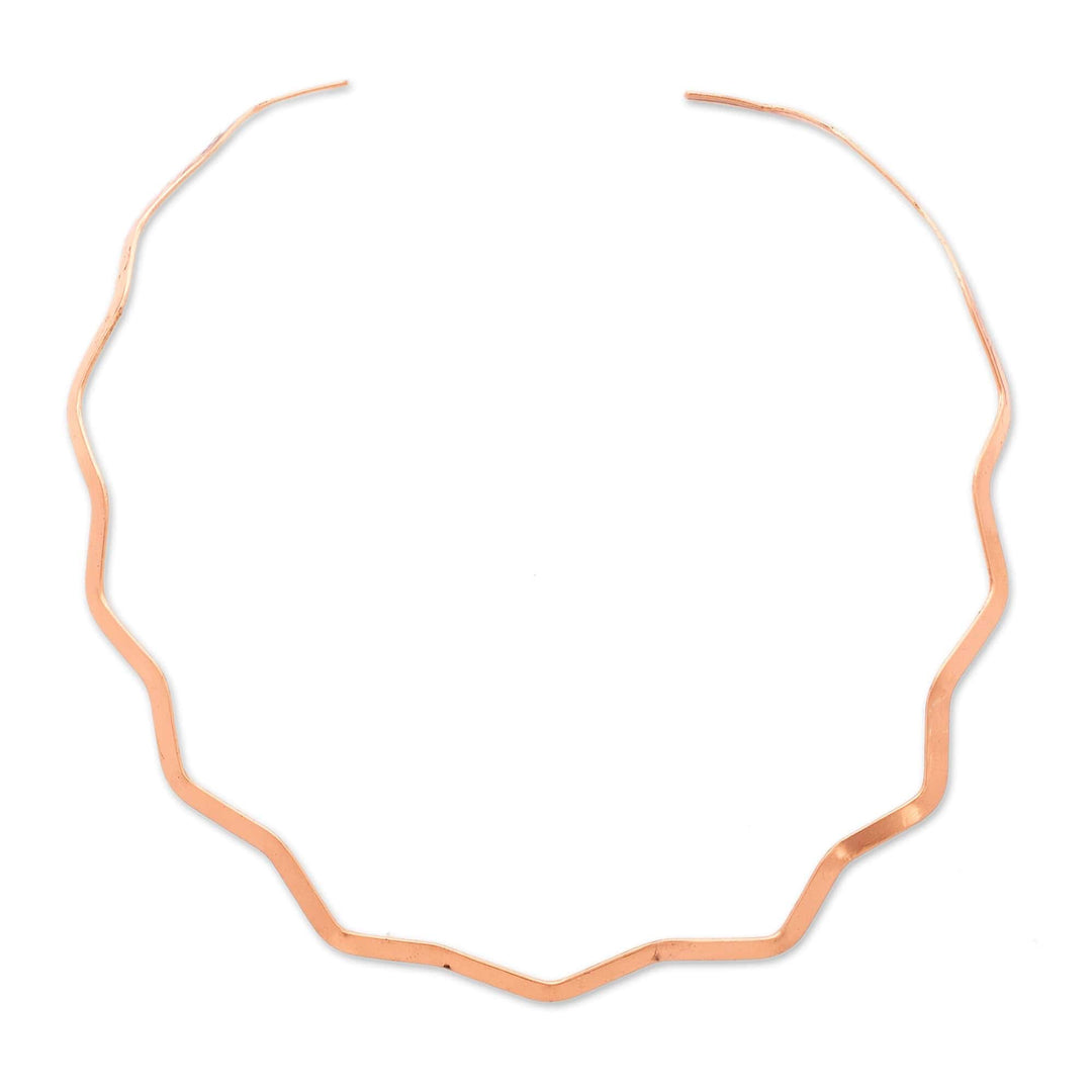 Bold High-Polished Copper Collar Necklace from Mexico - Radiant Nimbus