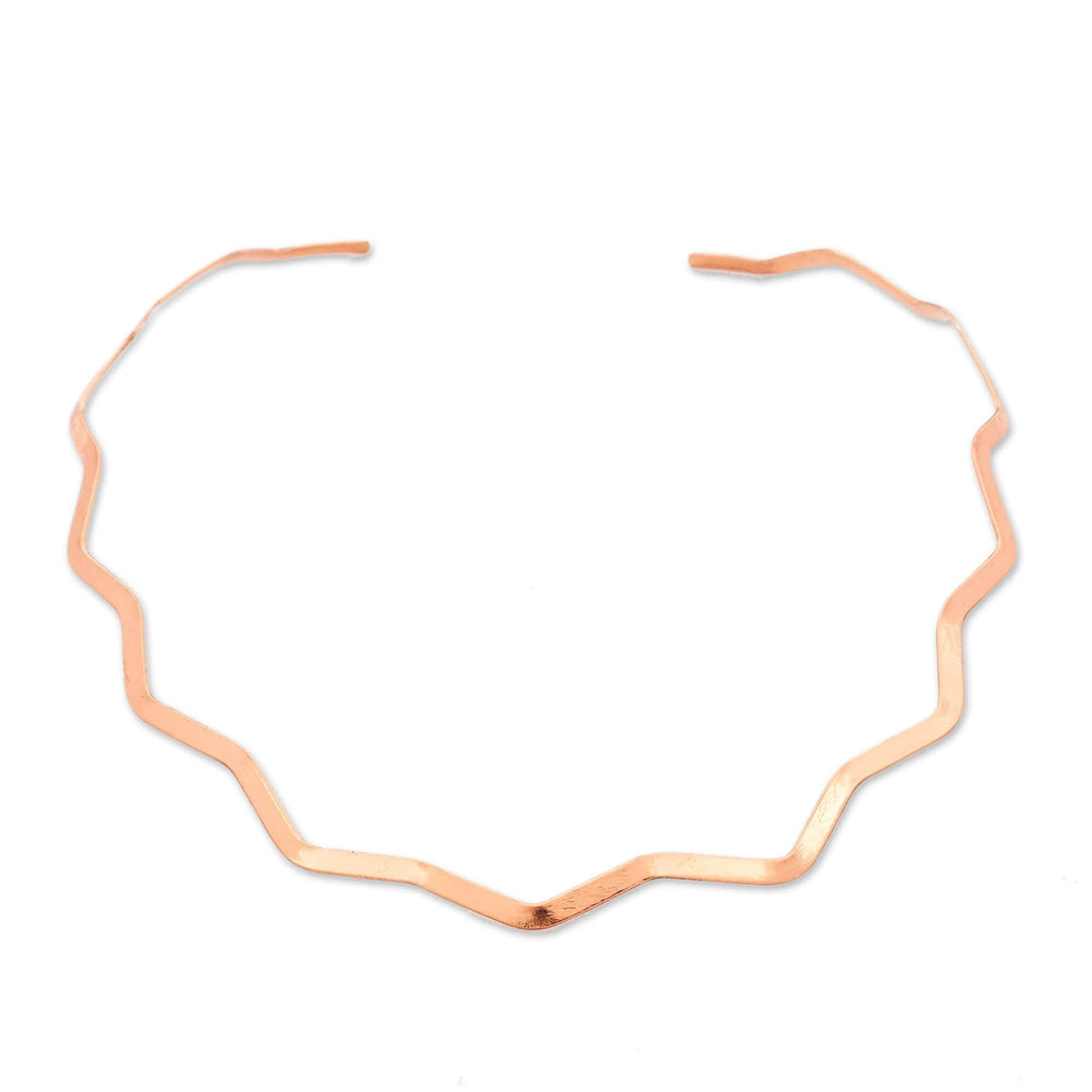 Bold High-Polished Copper Collar Necklace from Mexico - Radiant Nimbus