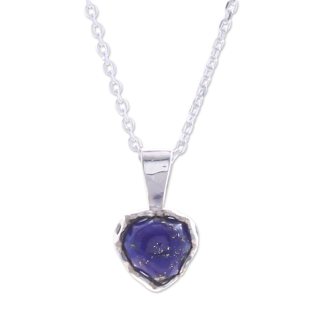 Heart-Shaped Lapis Lazuli Cabochon Pendant Necklace - Heart of Truth
