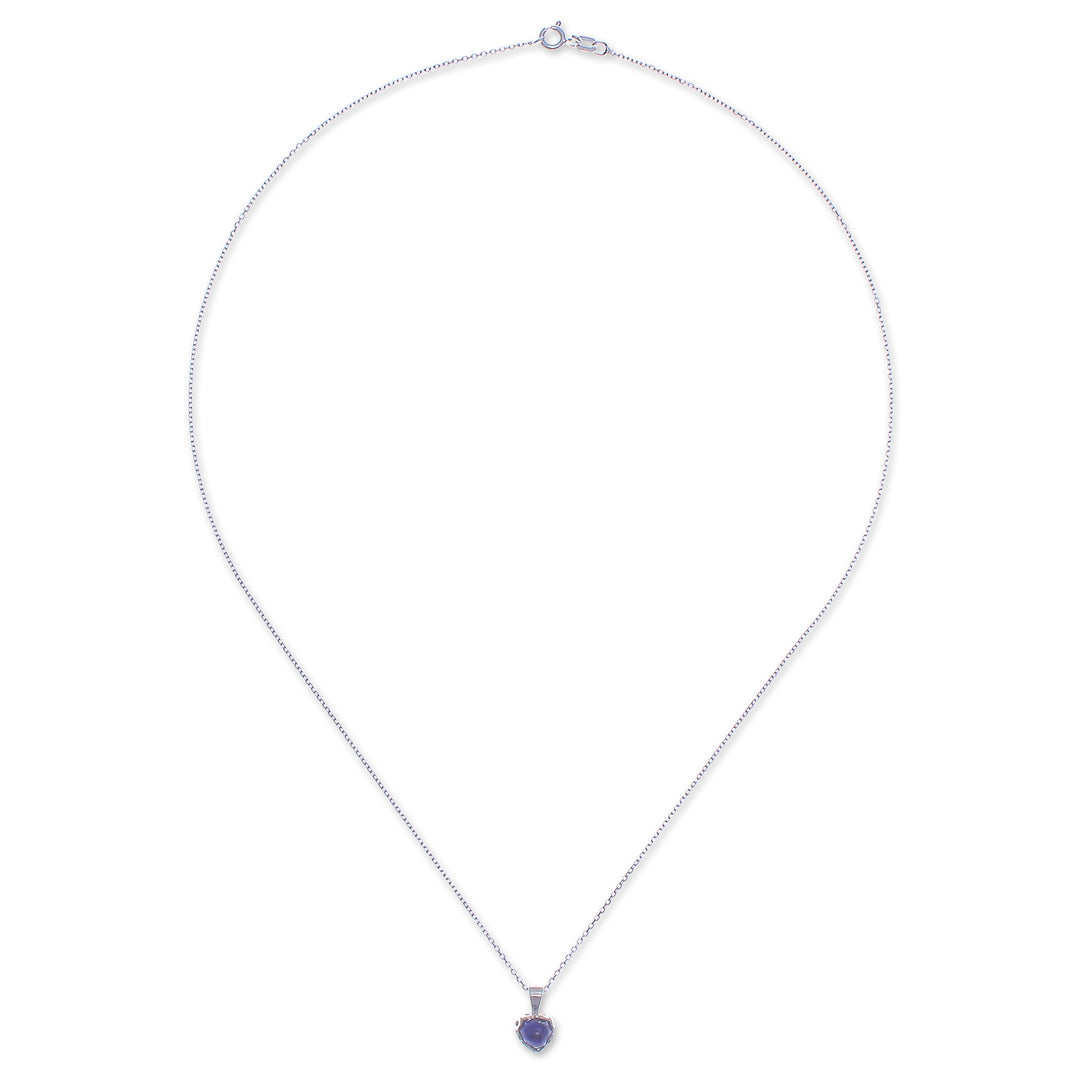 Heart-Shaped Lapis Lazuli Cabochon Pendant Necklace - Heart of Truth