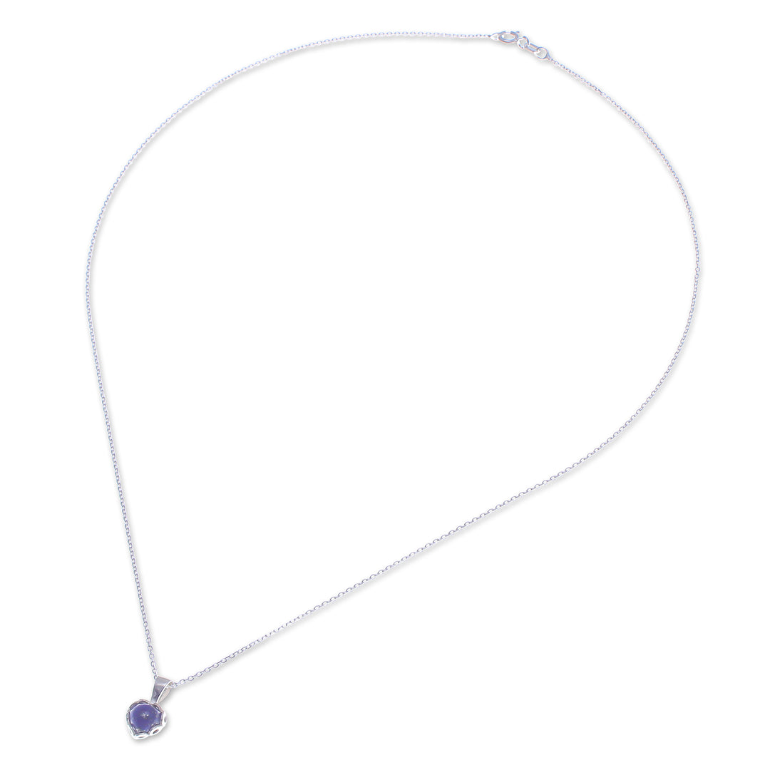 Heart-Shaped Lapis Lazuli Cabochon Pendant Necklace - Heart of Truth