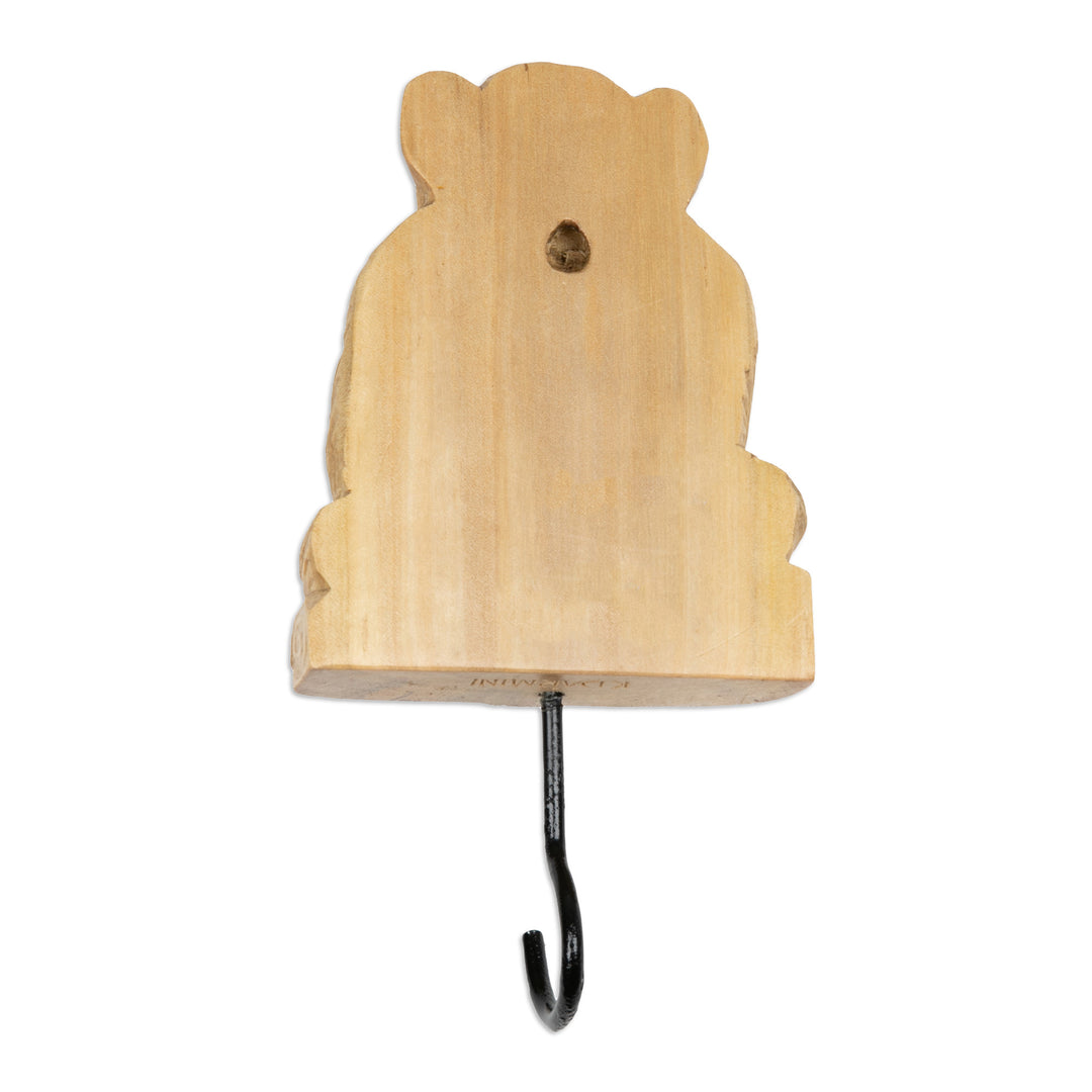 Monkey-Shaped Hand-Carved Hibiscus Wood Coat Hanger - Ape Style