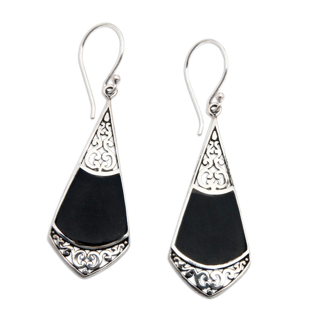 Classic Balinese Sterling Silver Dangle Earrings - Triumphant Lady