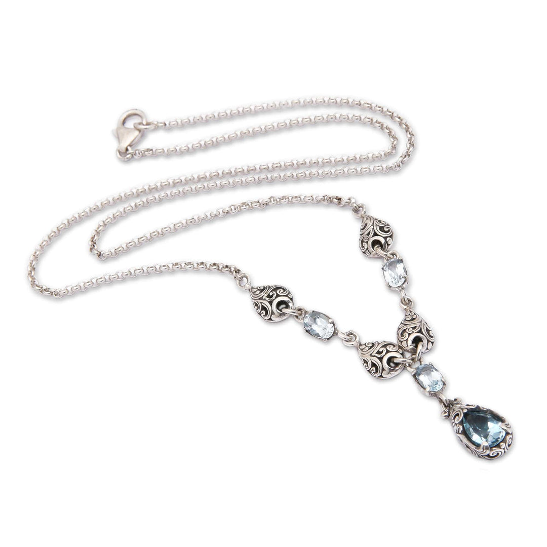 Classic Two-Carat Faceted Blue Topaz Pendant Necklace - Loyal Essence