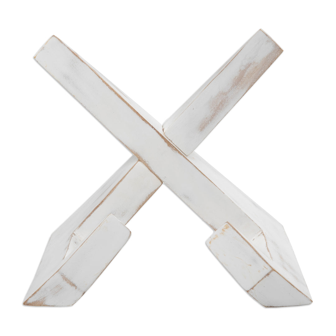 Hand-Carved Minimalist White Jempinis Wood Book Holder - Minimalist Lectures