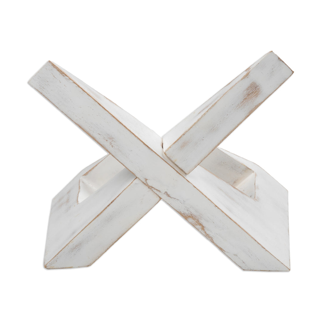 Hand-Carved Minimalist White Jempinis Wood Book Holder - Minimalist Lectures