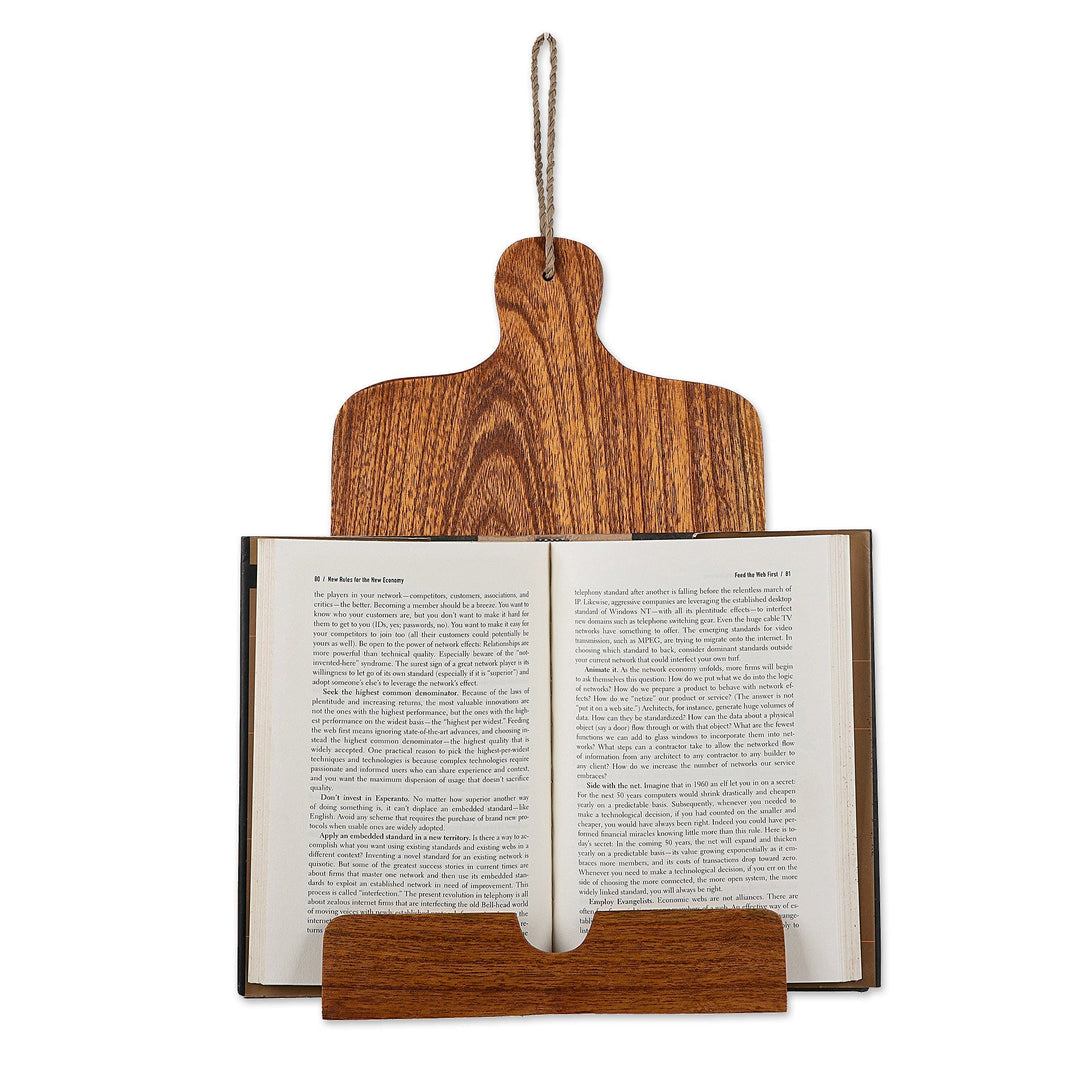 Cutting Board-Shaped Brown Jempinis Wood Recipe Holder - Sylvan Menu