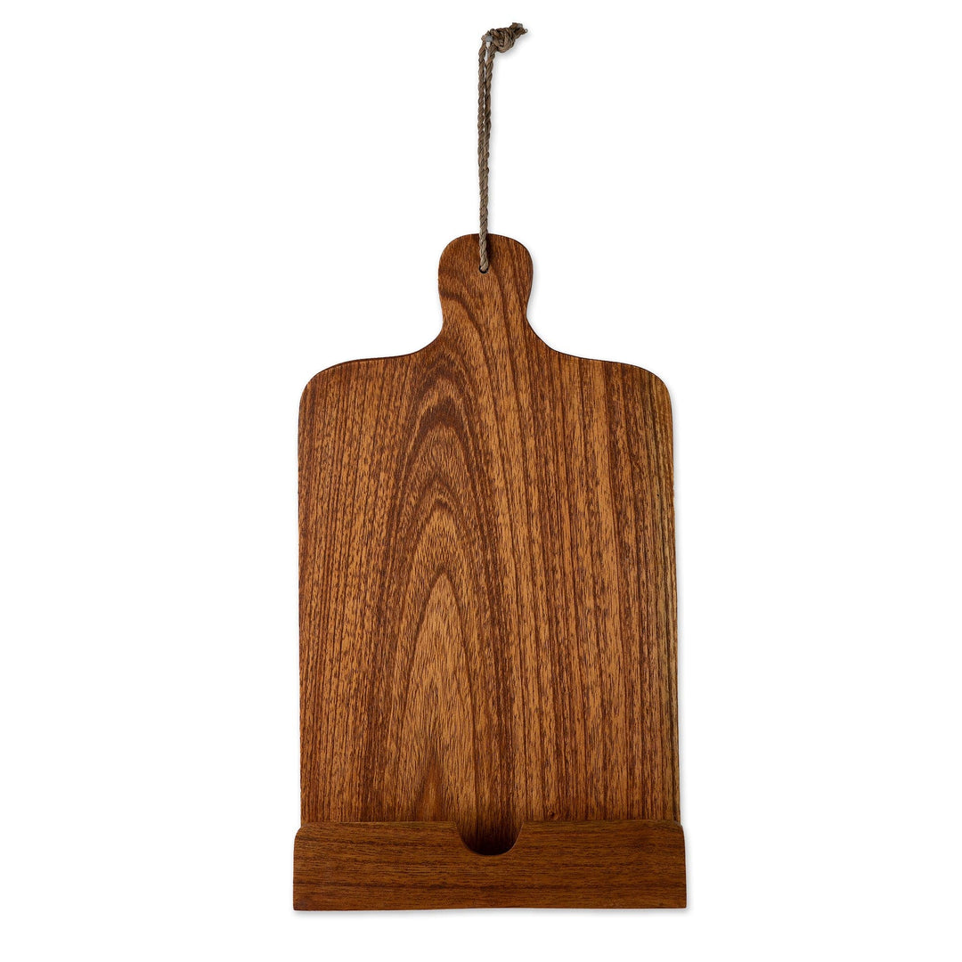 Cutting Board-Shaped Brown Jempinis Wood Recipe Holder - Sylvan Menu