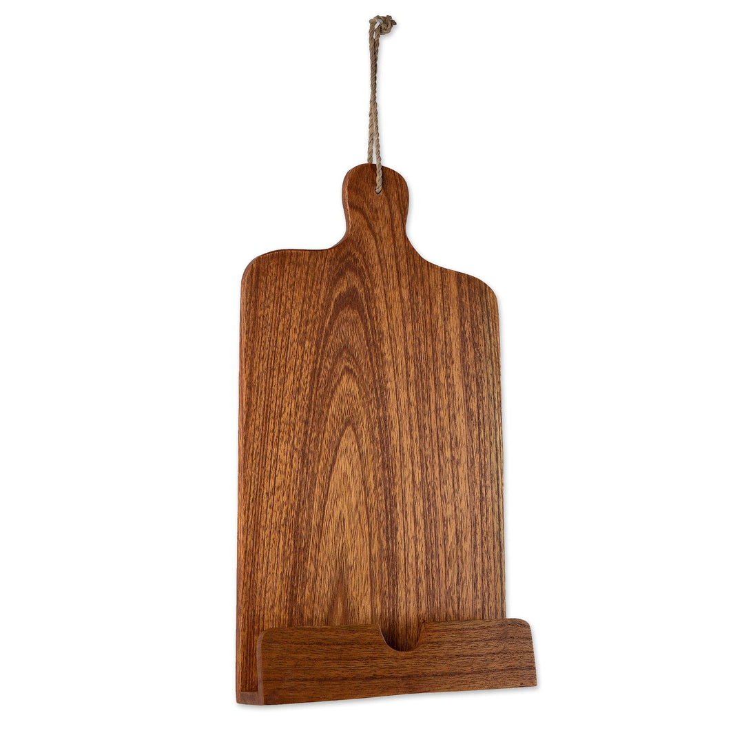 Cutting Board-Shaped Brown Jempinis Wood Recipe Holder - Sylvan Menu