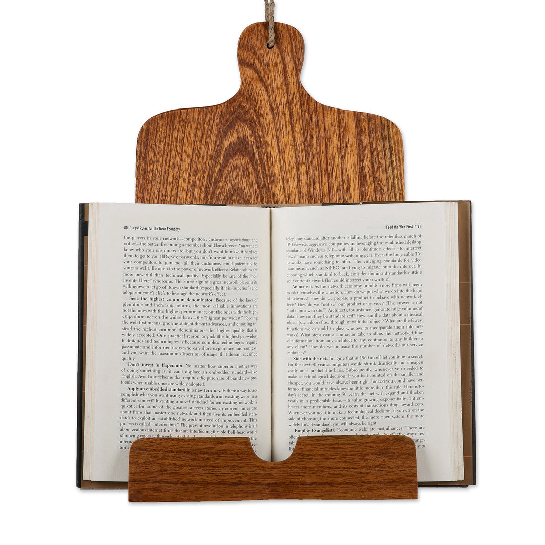 Cutting Board-Shaped Brown Jempinis Wood Recipe Holder - Sylvan Menu