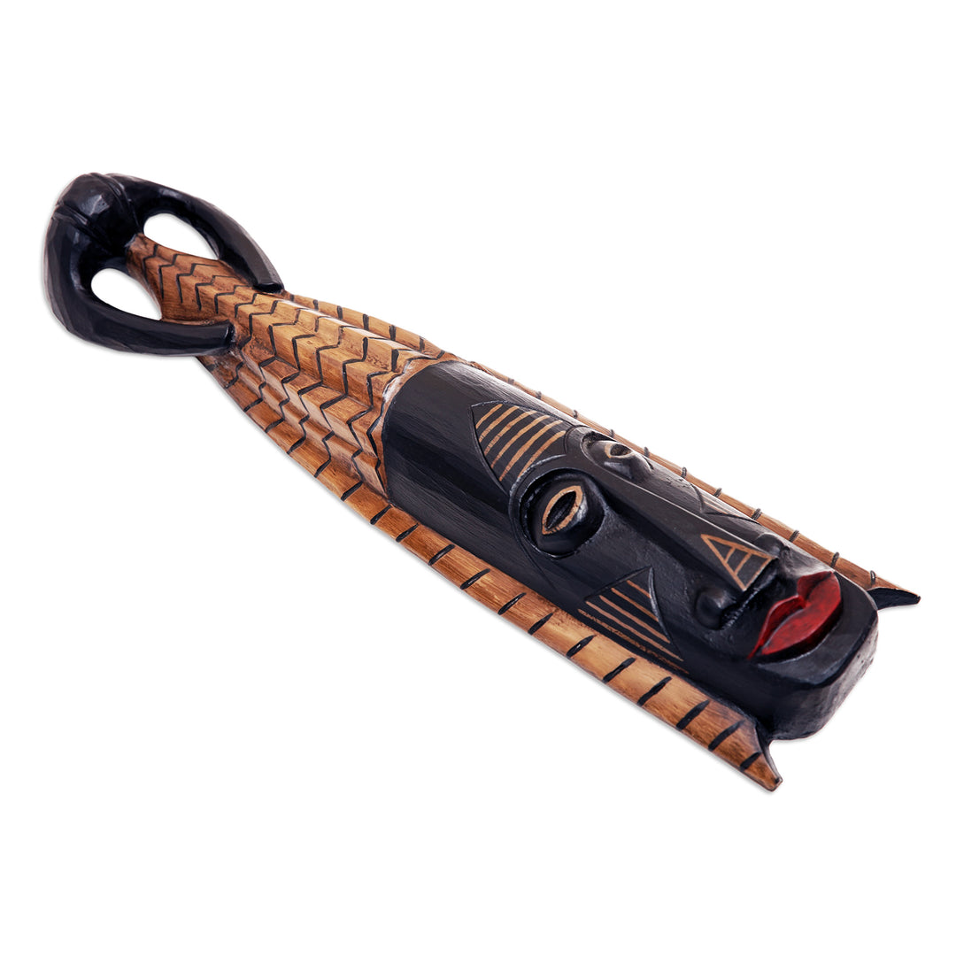 Traditional Hand-Carved Painted Albesia Wood Wall Mask - Incarnation of God