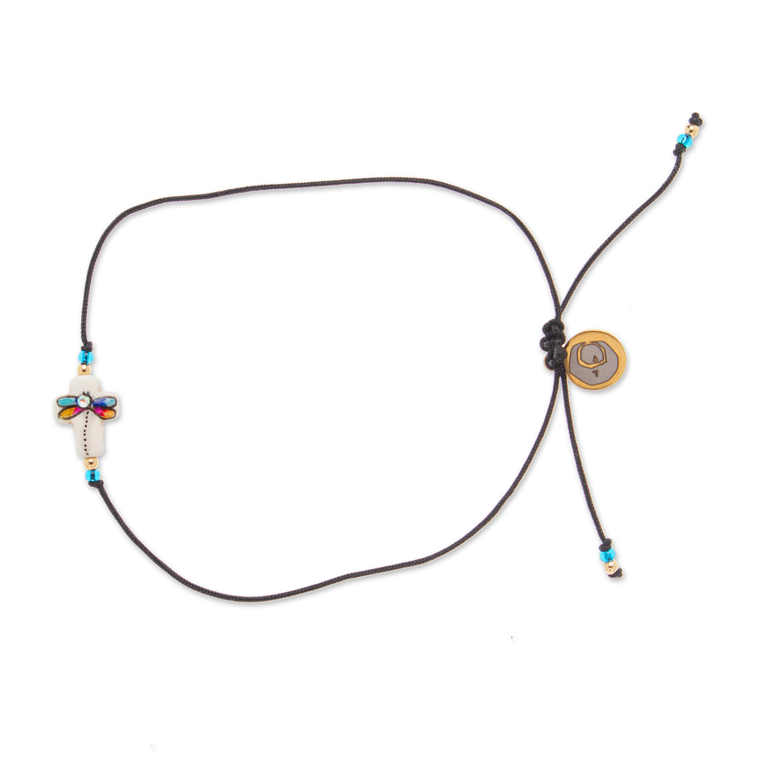 Painted Dragonfly-Themed Howlite Pendant Bracelet - Faith in Change