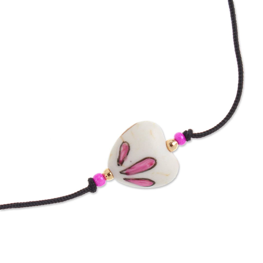 Painted Howlite Dragonfly Pendant Bracelet with Crystal Bead - Sublime Dragonfly