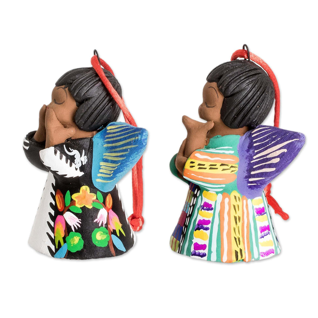 Angel Dressed in Traditional Guatemalan Attire Ornament Pair - Angels of Love