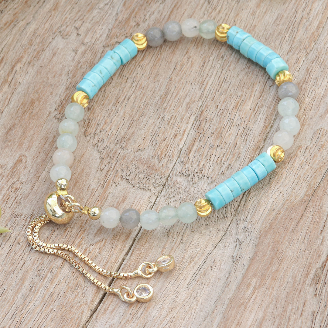 Howlite and Quartz Beaded Adjustable Wristband Bracelet - Gorgeous Flair