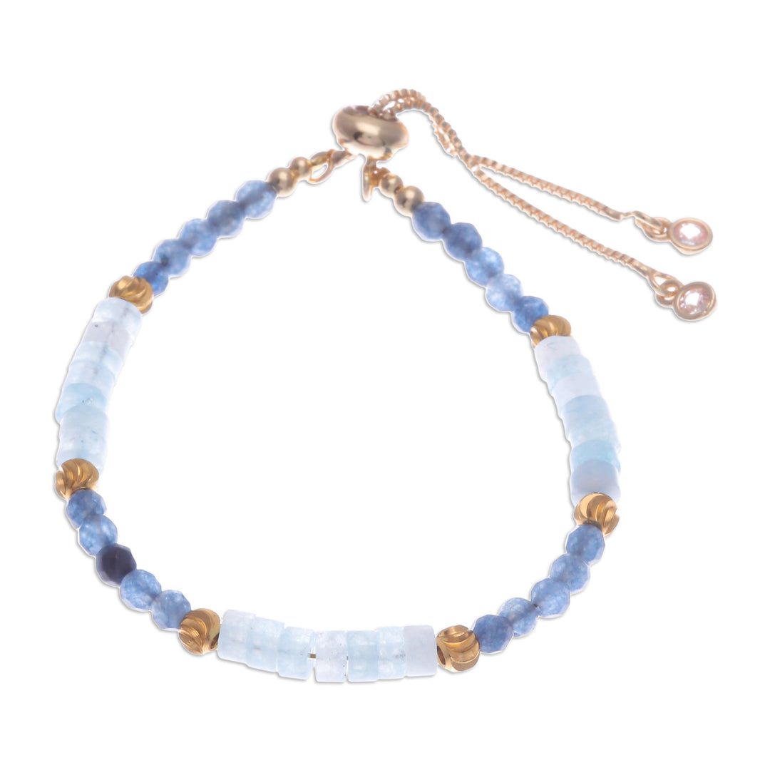 Quartz Beaded Adjustable Wristband Bracelet from Thailand - Lasting Impression