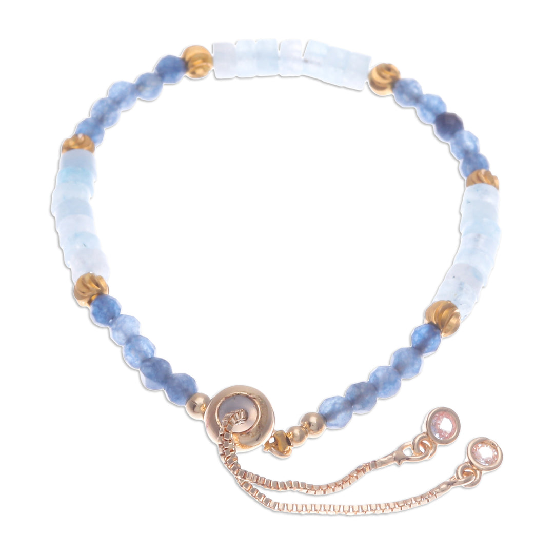 Quartz Beaded Adjustable Wristband Bracelet from Thailand - Lasting Impression