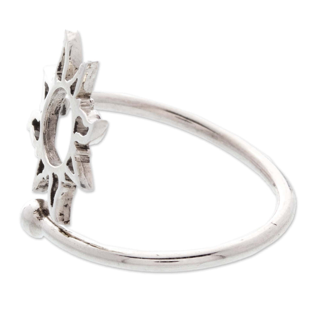 High-Polished Sun-Themed Sterling Silver Wrap Ring - Immortal Sun