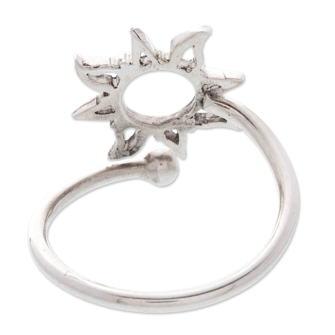 High-Polished Sun-Themed Sterling Silver Wrap Ring - Immortal Sun