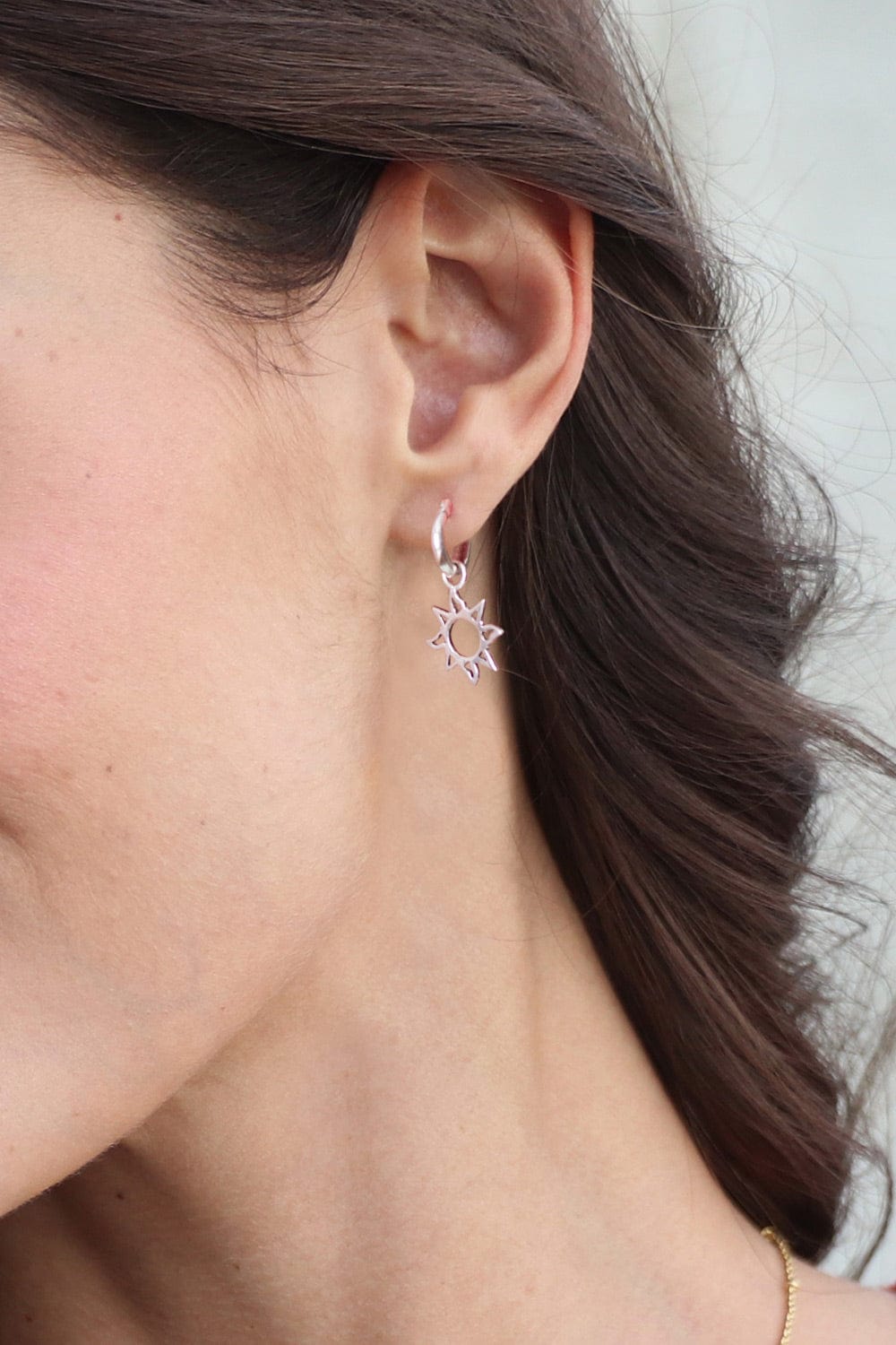 Heart and Sun-Themed Sterling Silver Dangle Earrings - Love & Light