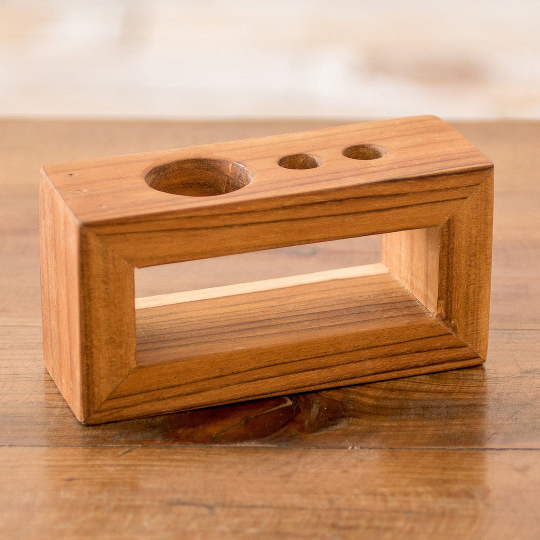 Handmade Minimalist Modern Teak Wood Toothbrush Holder - Minimalist Plan