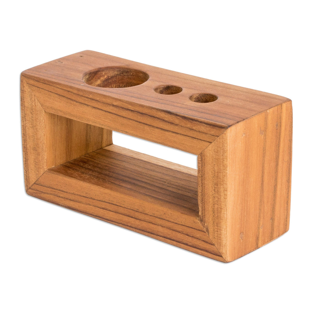 Handmade Minimalist Modern Teak Wood Toothbrush Holder - Minimalist Plan