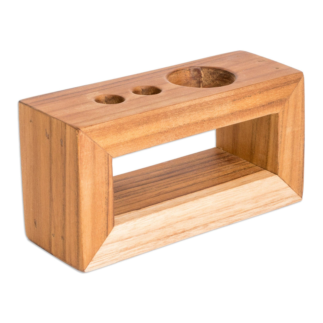 Handmade Minimalist Modern Teak Wood Toothbrush Holder - Minimalist Plan