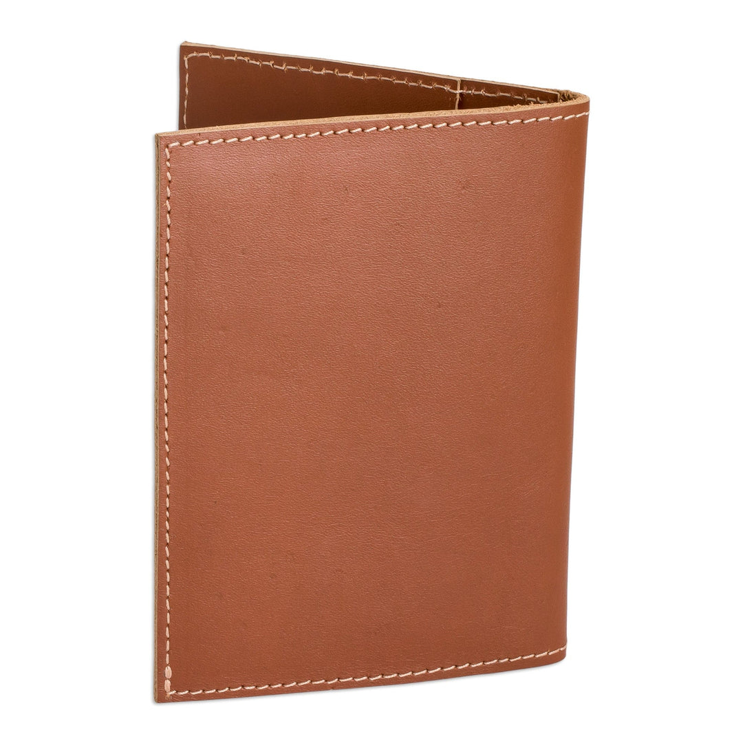 Handcrafted Leather Passport Holder in Brown Teal and Grey - Free Spirit