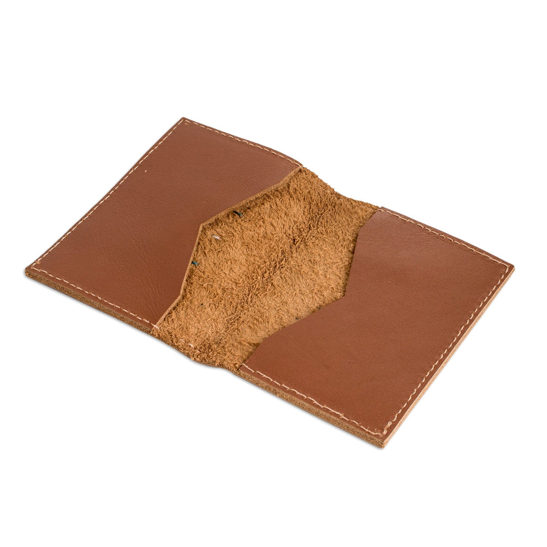 Handcrafted Bifold Leather Card Holder in Brown Teal and Gre - Bifold Free Spirit