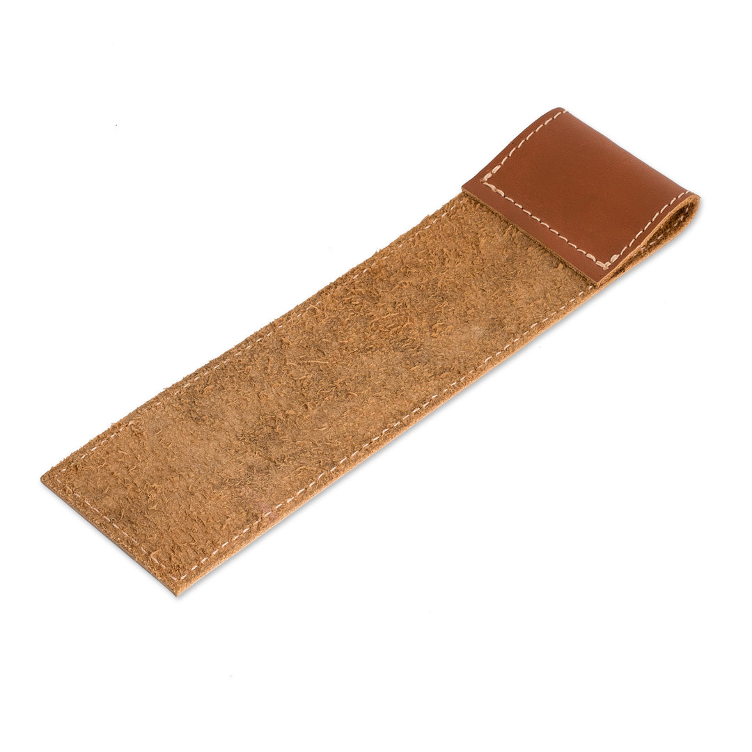Handcrafted 100% Leather Bookmark in Brown Teal and Grey - Free Spirit