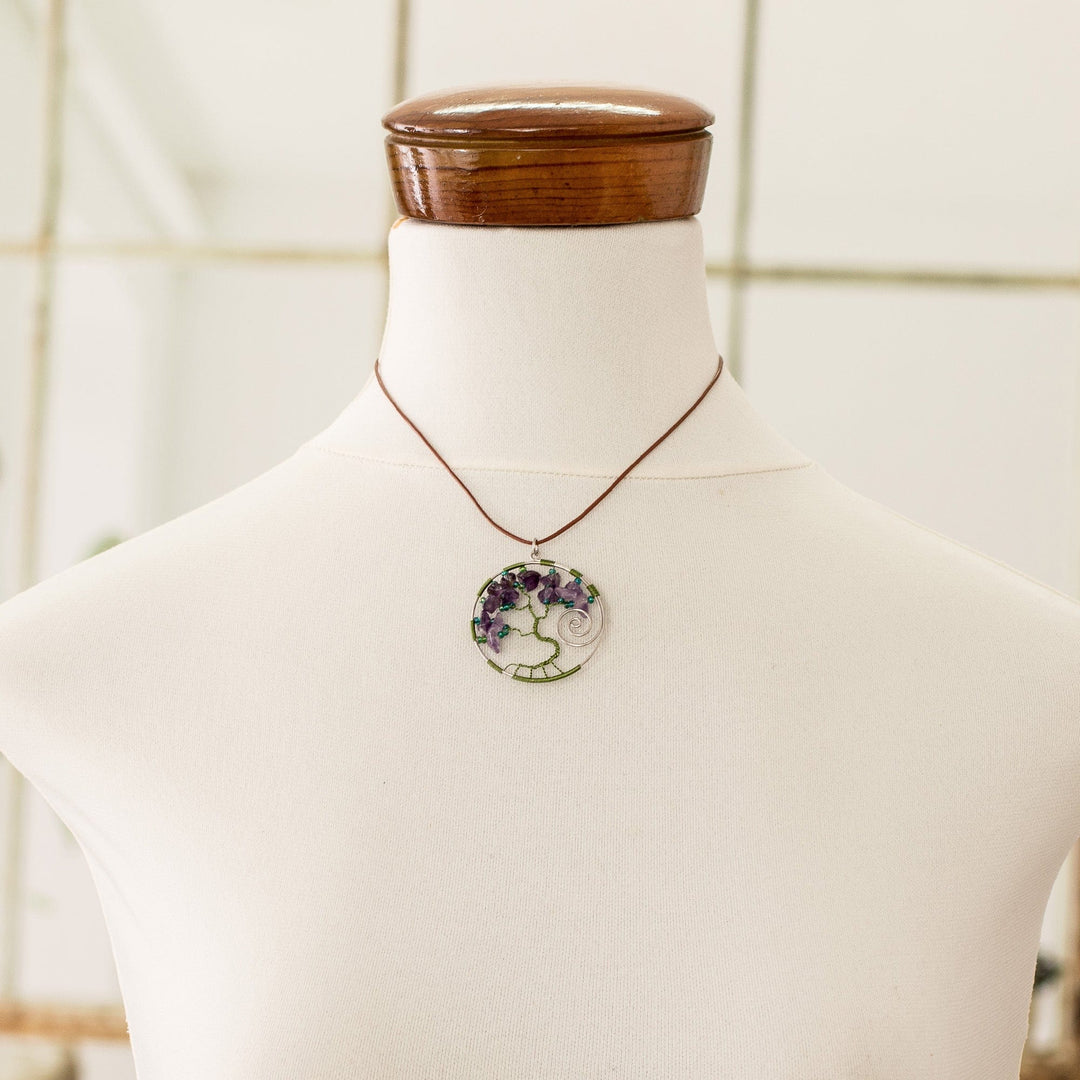Nature-Themed Green Natural Amethyst Pendant Necklace - Love Your Wise Nature