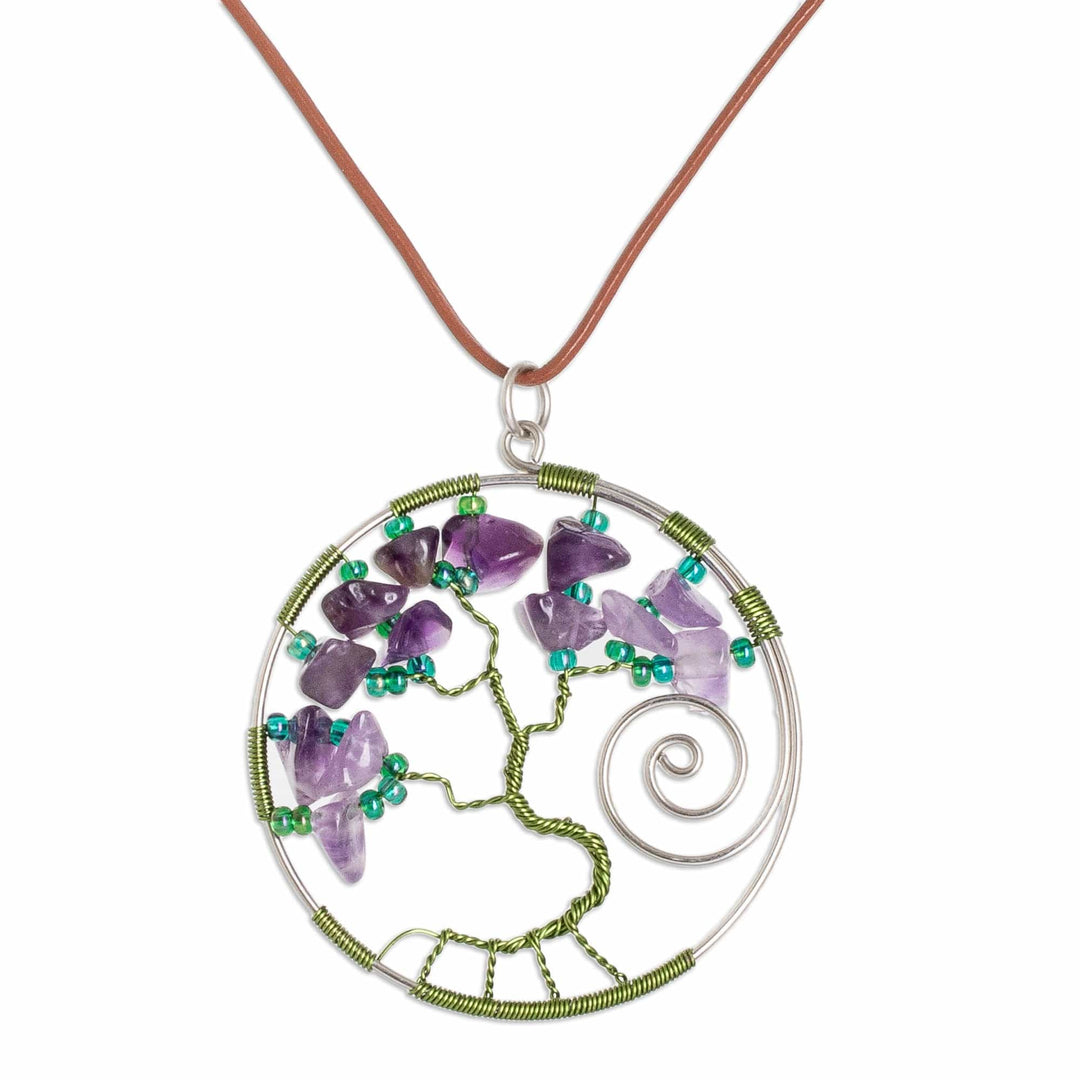 Nature-Themed Green Natural Amethyst Pendant Necklace - Love Your Wise Nature