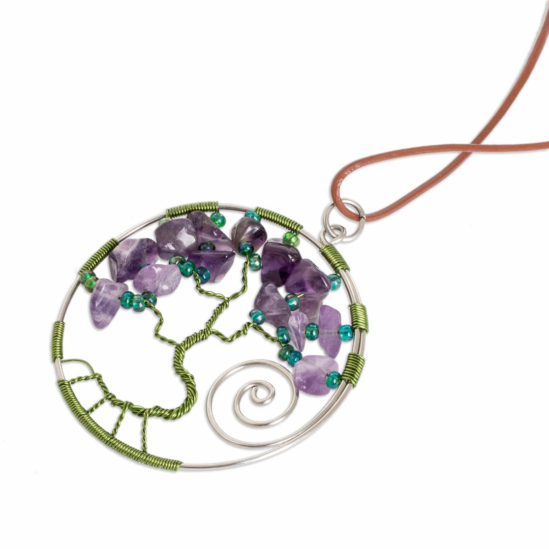 Nature-Themed Green Natural Amethyst Pendant Necklace - Love Your Wise Nature