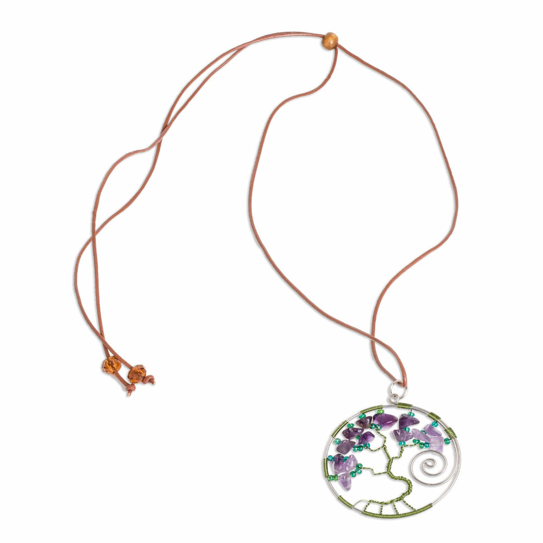 Nature-Themed Green Natural Amethyst Pendant Necklace - Love Your Wise Nature