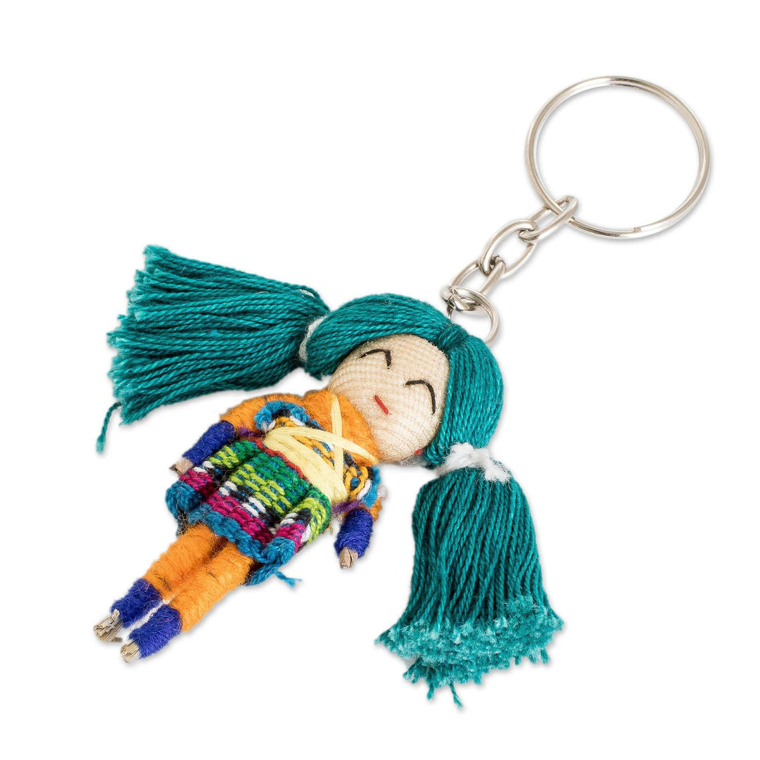 Set of Four Handmade Colorful Cotton Worry Doll Keychains - Mighty Friendship