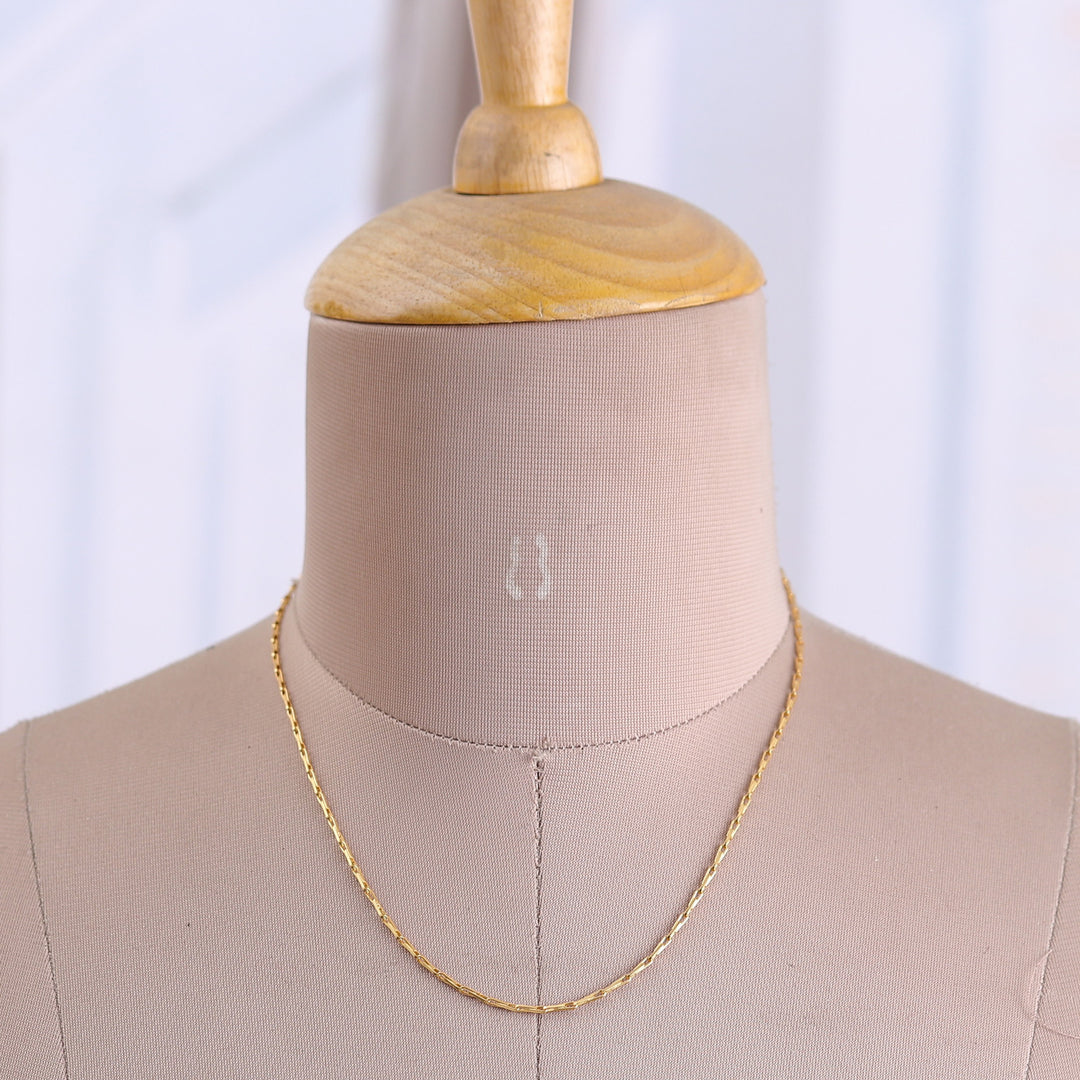 High-Polished 22k Gold-Plated Paperclip Chain Necklace - Clip Caprice
