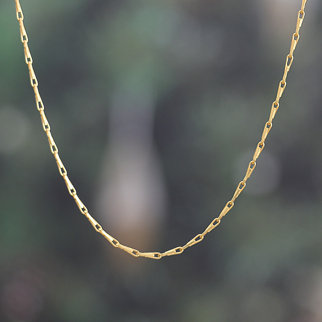 High-Polished 22k Gold-Plated Paperclip Chain Necklace - Clip Caprice