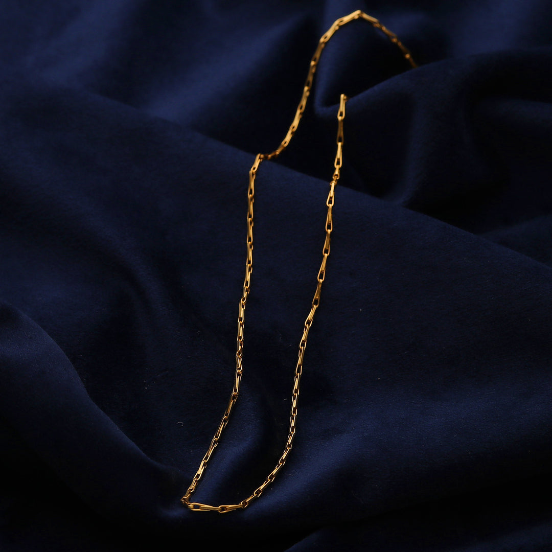 High-Polished 22k Gold-Plated Paperclip Chain Necklace - Clip Caprice